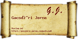 Gacsári Jerne névjegykártya